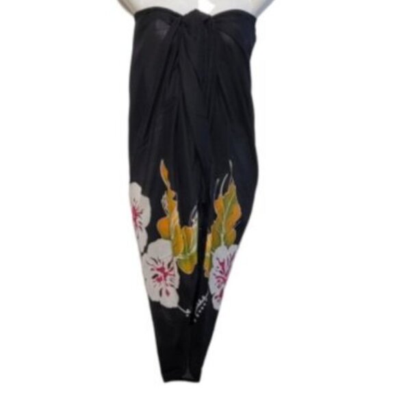 Womens Sarong Cotton Wrap Handpainted Batik Wrapskirt Beach Pareo Beachwear -NEW - Picture 4 of 6